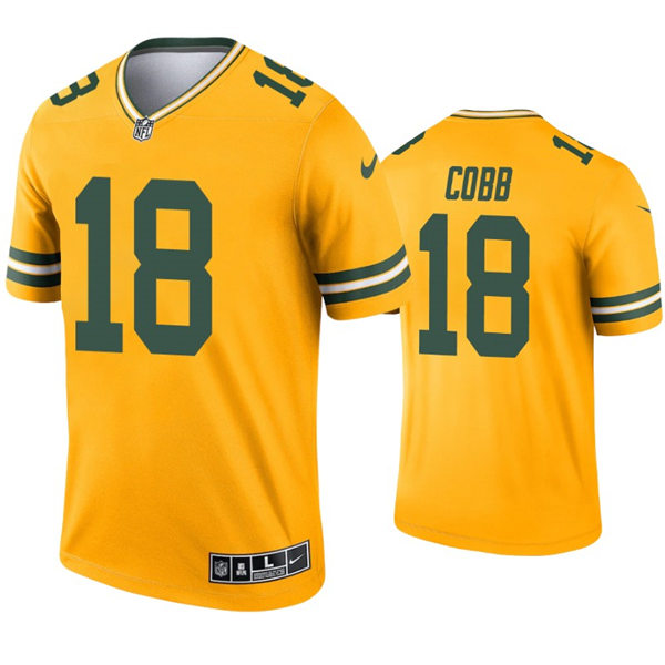 Mens Green Bay Packers #18 Randall Cobb Nike Gold Inverted Legend Jersey