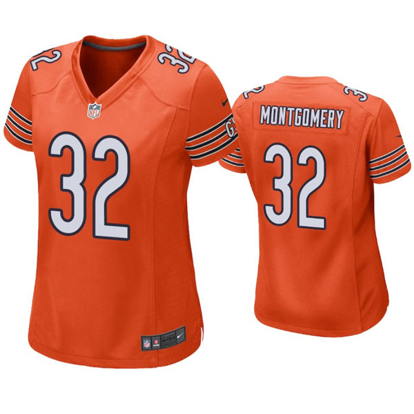 Womens Chicago Bears #32 David Montgomery Nike Orange Limited Jersey