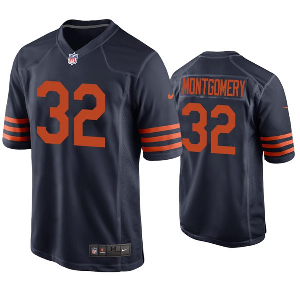 Mens Chicago Bears #32 David Montgomery Nike Navy Orange Vapor Untouchable Limited Jersey