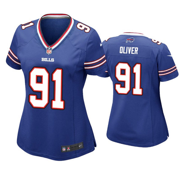 Womens Buffalo Bills #91 Ed Oliver Nike Royal Limited Jersey