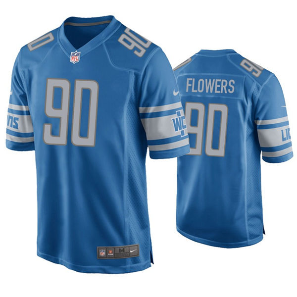 Mens Detroit Lions #90 Trey Flowers Nike Blue Vapor Untouchable Limited Jersey
