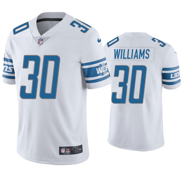 Mens Detroit Lions #30 Jamaal Williams Nike White Vapor Untouchable Limited Jersey