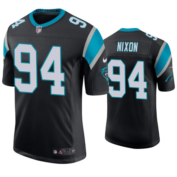 Mens Carolina Panthers #94 Daviyon Nixon Nike Black Vapor Untouchable Limited Jersey