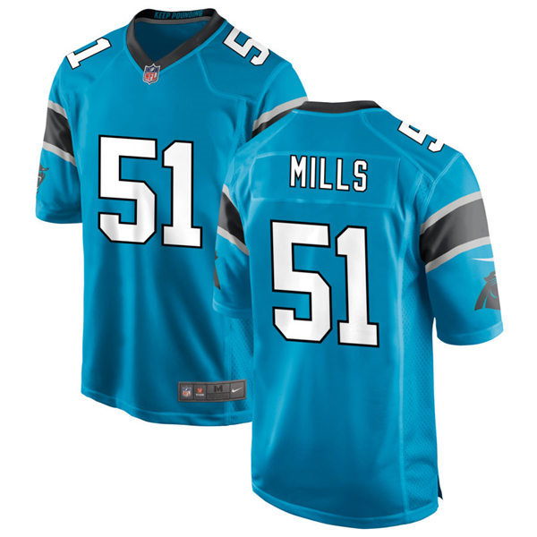 Mens Carolina Panthers Retired Player #51 Sam Mills Nike Blue Vapor Untouchable Limited Jersey