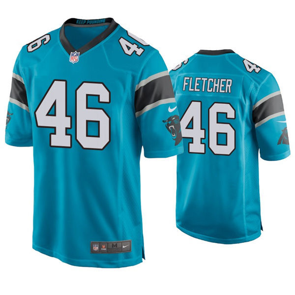 Mens Carolina Panthers #46 Thomas Fletcher Nike Blue Vapor Untouchable Limited Jersey