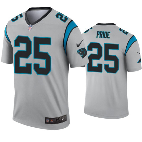 Mens Carolina Panthers #25 Troy Pride Jr. Nike Grey Inverted Legend Jersey