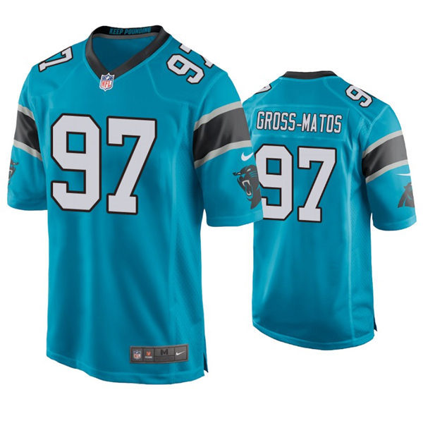 Mens Carolina Panthers #97 Yetur Gross-Matos Nike Blue Vapor Untouchable Limited Jersey