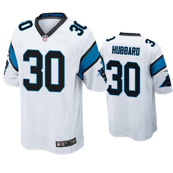 Mens Carolina Panthers #30 Chuba Hubbard Nike White Vapor Untouchable Limited Jersey