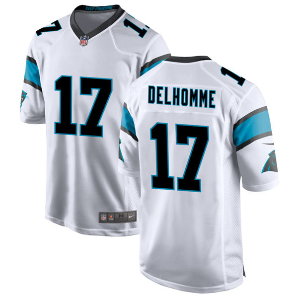 Mens Carolina Panthers Retired Player #17 Jake Delhomme Nike White Vapor Untouchable Limited Jersey