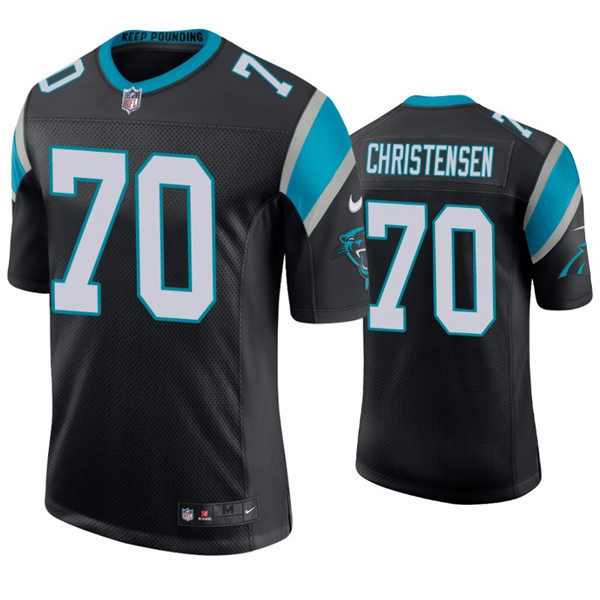 Mens Carolina Panthers #70 Brady Christensen Nike Black Vapor Untouchable Limited Jersey