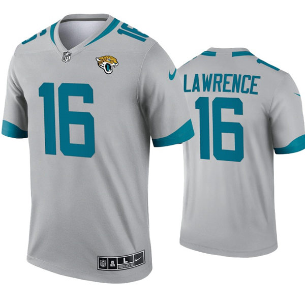 Mens Jacksonville Jaguars #16 Trevor Lawrence Nike Grey Inverted Legend Jersey