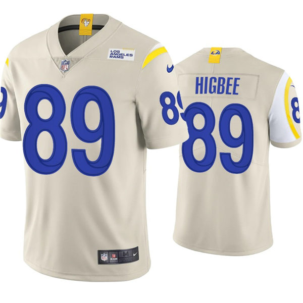 Mens Los Angeles Rams #89 Tyler Higbee Nike Bone Vapor Untouchable Limited Jersey