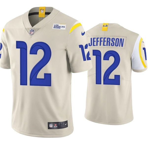 Mens Los Angeles Rams #12 Van Jefferson Nike Bone Vapor Untouchable Limited Jersey