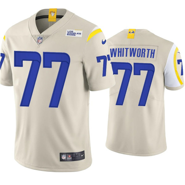 Mens Los Angeles Rams #77 Andrew Whitworth Nike Bone Vapor Untouchable Limited Jersey