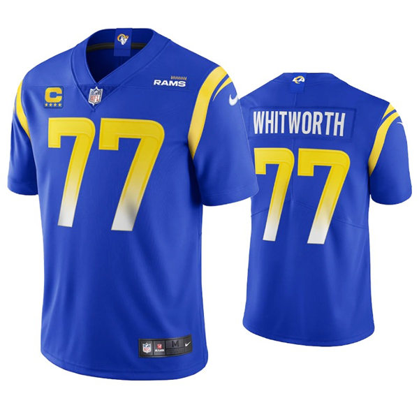 Mens Los Angeles Rams #77 Andrew Whitworth Nike Royal Vapor Untouchable Limited Jersey