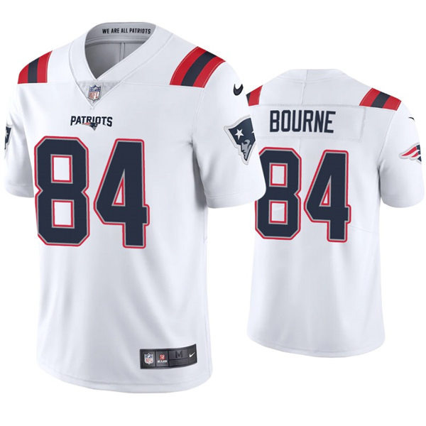 Mens New England Patriots #84 Kendrick Bourne Nike White Vapor Untouchable Limited Jersey 