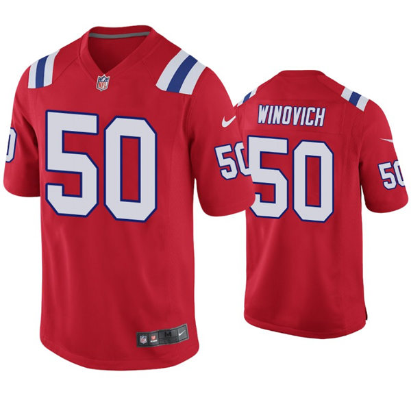 Mens New England Patriots #50 Chase Winovich Nike Red Alternate Vapor Limited Jersey