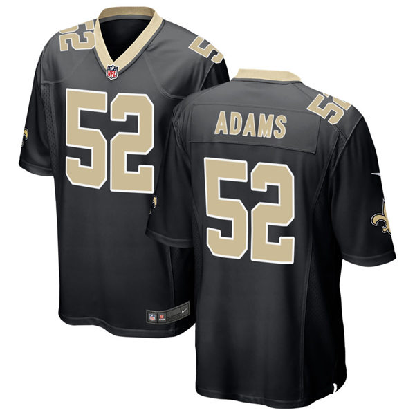 Mens New Orleans Saints #52 Montravius Adams Nike Black Vapor Untouchable Limited Jersey