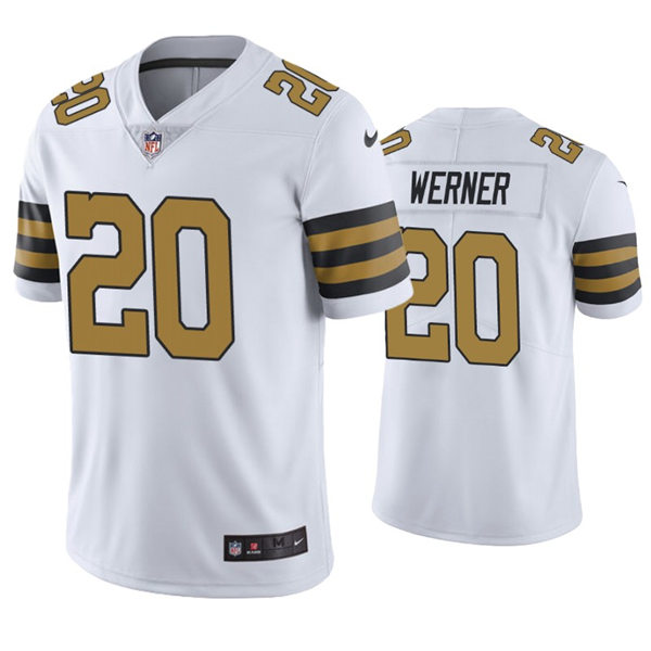 Mens New Orleans Saints #20 Pete Werner Nike White Color Rush Legend Player Jersey