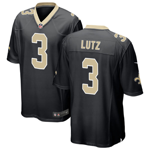 Mens New Orleans Saints #3 Wil Lutz Nike Black Vapor Untouchable Limited Jersey
