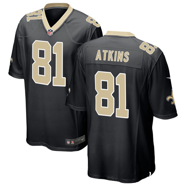 Mens New Orleans Saints Retired Player #81 Doug Atkins Nike Black Vapor Untouchable Limited Jersey 