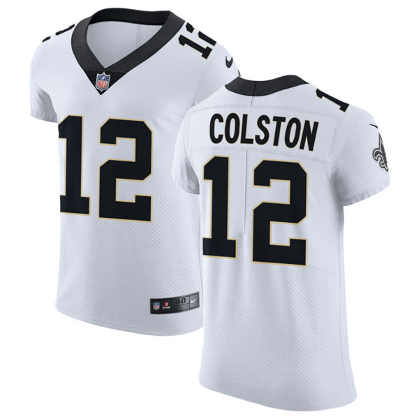 Mens New Orleans Saints Retired Player #12 Marques Colston Nike White Vapor Untouchable Limited Jersey 