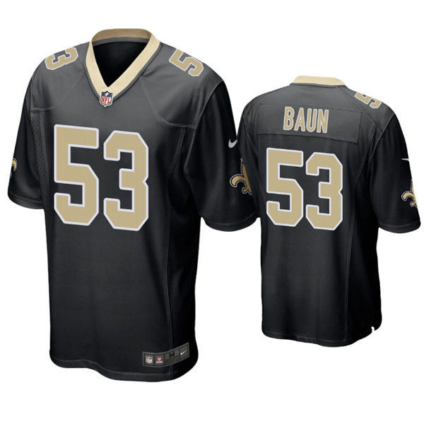 Mens New Orleans Saints #53 Zack Baun Nike Black Vapor Untouchable Limited Jersey