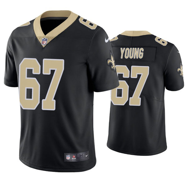 Mens New Orleans Saints #67 Landon Young Nike Black  Vapor Untouchable Limited Jersey
