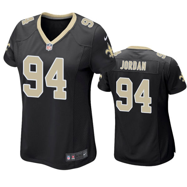 Womens New Orleans Saints #94 Cameron Jordan Nike Black Limited Jersey 