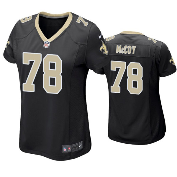 Womens New Orleans Saints #78 Erik McCoy Nike Black Limited Jersey 