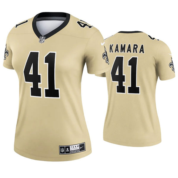 Womens New Orleans Saints #41 Alvin Kamara Nike Gold Inverted Legend Jersey