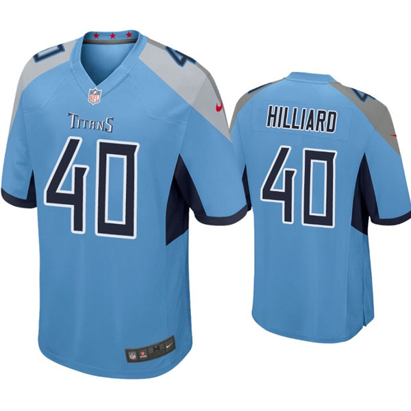Mens Tennessee Titans #40 Dontrell Hilliard Nike Light Blue Alternate Vapor Untouchable Limited Jersey