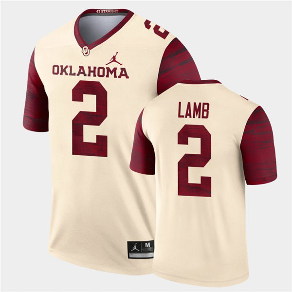Men Oklahoma Sooners #2 CeeDee Lamb Jordan Brand Cream Alternate Legend Football Jersey
