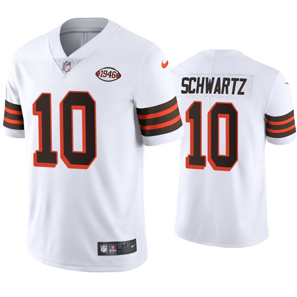 Mens Cleveland Browns #10 Anthony Schwartz Nike 2021 White Retro 1946 75th Anniversary Jersey