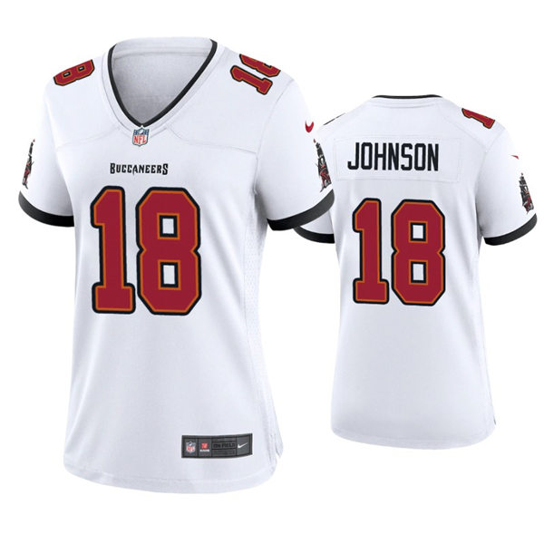 Womens Tampa Bay Buccaneers #18 Tyler Johnson Nike White Limited Jersey