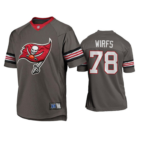 Mens Tampa Bay Buccaneers #78 Tristan Wirfs Nike 2021 Pewter Team Logo Icon Jersey