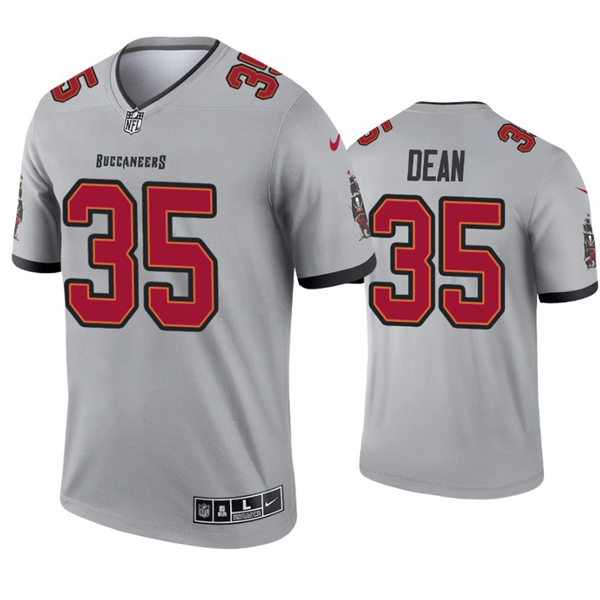 Mens Tampa Bay Buccaneers #35 Jamel Dean Nike Gray Inverted Legend Jersey