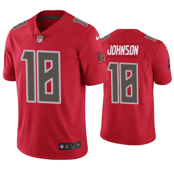 Mens Tampa Bay Buccaneers #18 Tyler Johnson Nike Red Color Rush Vapor Limited Jersey
