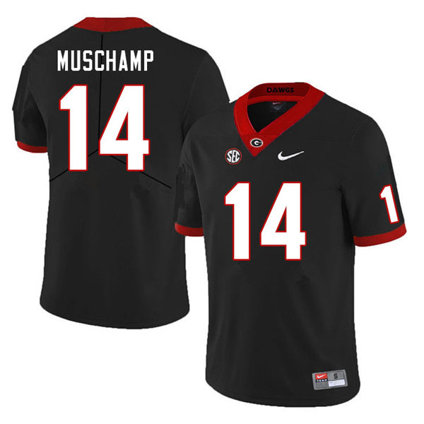 Mens Georgia Bulldogs #14 Jackson Muschamp Nike Black College Football Game jersey