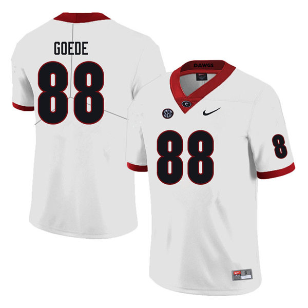 Mens Georgia Bulldogs #88 Ryland Goede Nike White College Football Game jersey