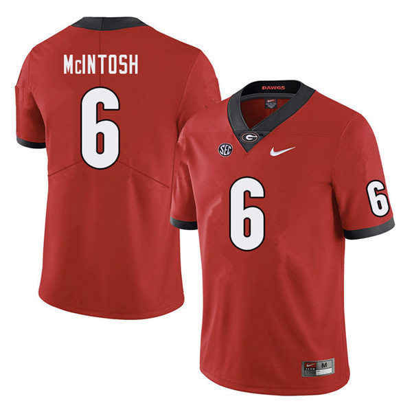 Mens Georgia Bulldogs #6 Kenny McIntosh Nike Red Home College Football Game jersey