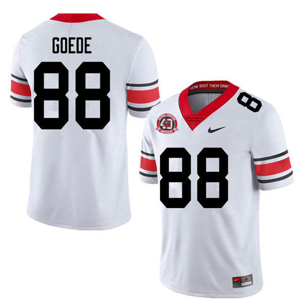 Mens Georgia Bulldogs #88 Ryland Goede Nike 40th anniversary white alternate football jersey