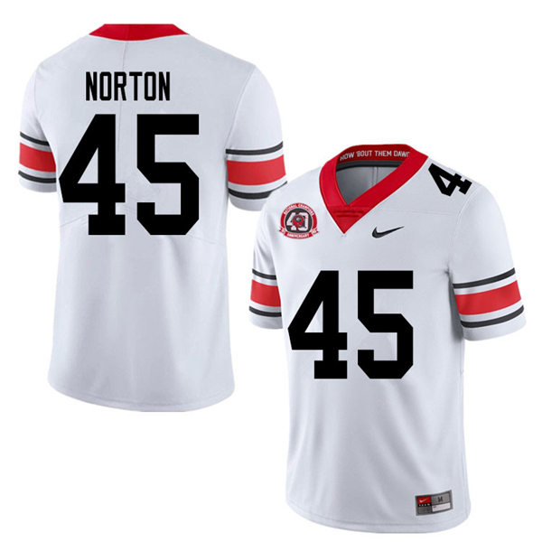 Mens Georgia Bulldogs #45 Bill Norton Nike 40th anniversary white alternate football jersey