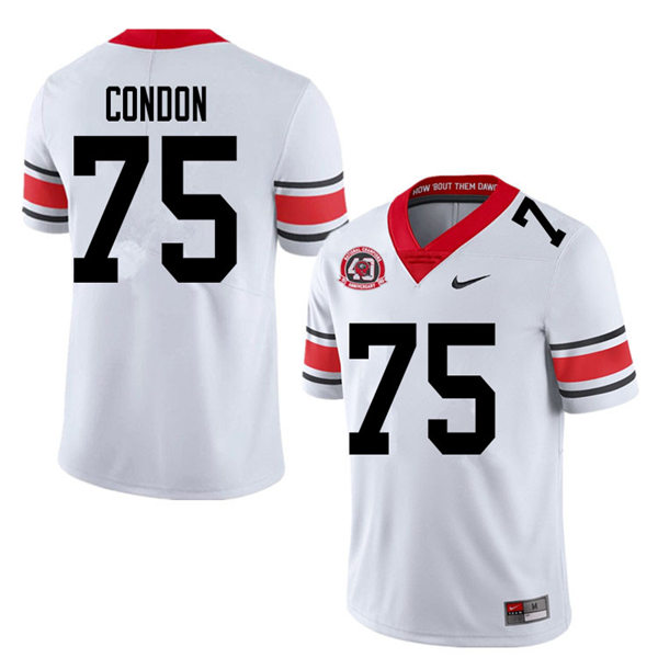 Mens Georgia Bulldogs #75 Owen Condon Nike 40th anniversary white alternate football jersey
