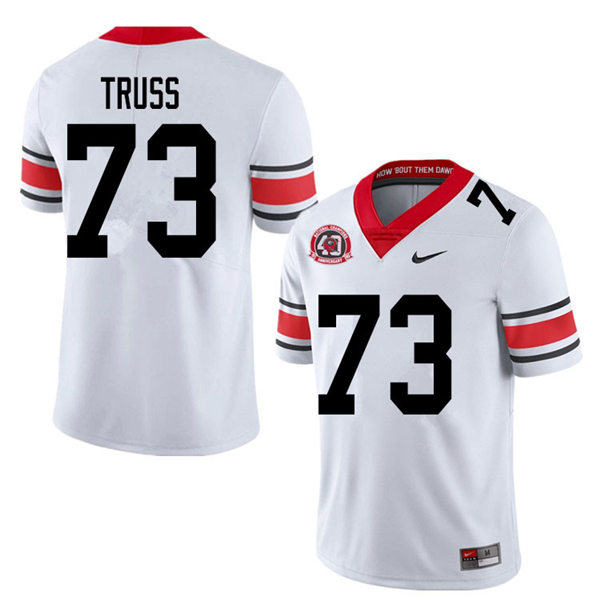 Mens Georgia Bulldogs #73 Xavier Truss Nike 40th anniversary white alternate football jersey