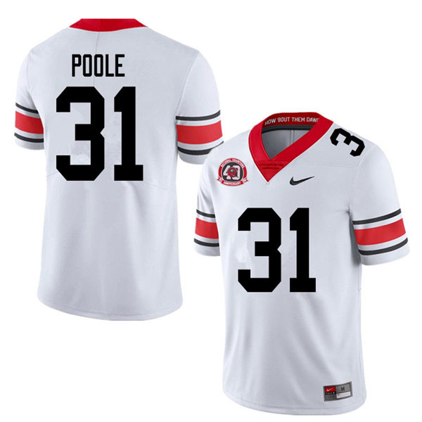 Mens Georgia Bulldogs #31 William Poole Nike white alternate 40th anniversary football jersey