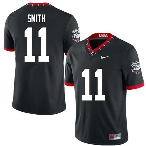 Mens Georgia Bulldogs #11 Arian Smith Nike Black Alternate Mascot 100th Anniversary College Football Game Jersey 