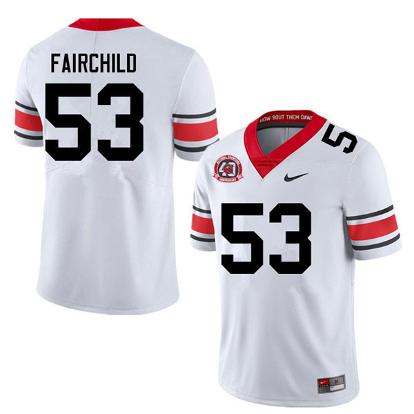 Mens Georgia Bulldogs #53 Dylan Fairchild Nike 40th anniversary white alternate football jersey
