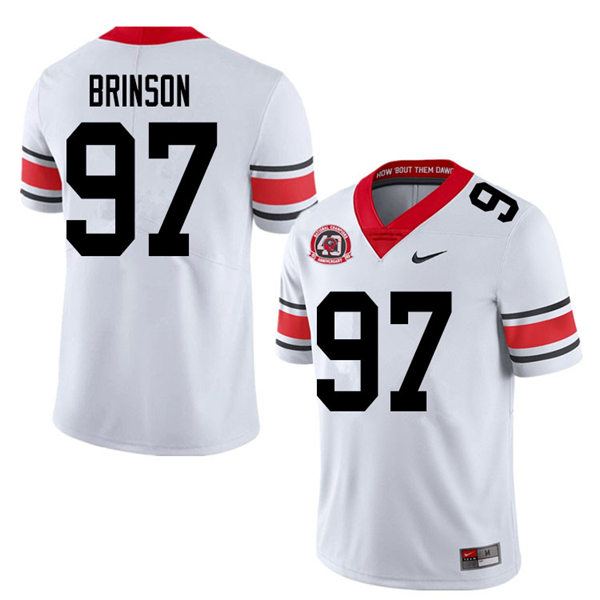 Mens Georgia Bulldogs #97 Warren Brinson Nike 40th anniversary white alternate football jersey