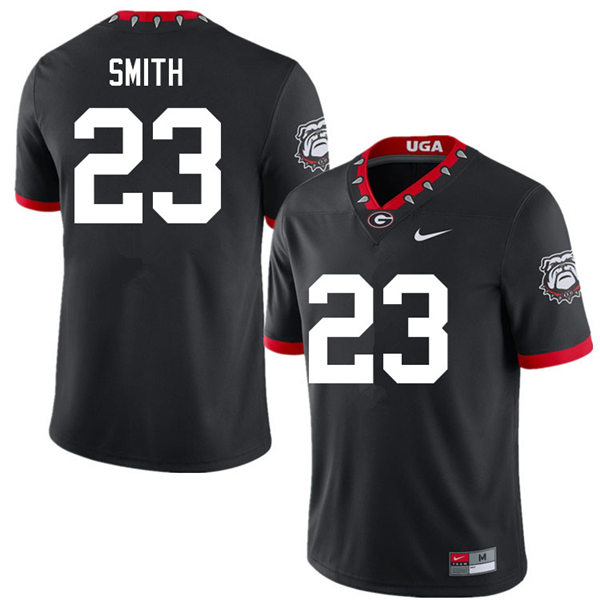 Mens Georgia Bulldogs #23 Tykee Smith Nike Black Alternate Mascot 100th Anniversary College Football Game Jersey 